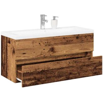 vidaXL Mueble Con Lavabo Integrado Madera Envejecida