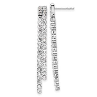Diamond2Deal 14K White Gold 1.85 ct Lab Grown Diamond Dangle Earrings VS Clarity, G-H Color