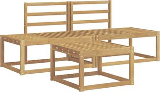 vidaXL Conjunto De Sof&aacute;s De Exterior 3 Uds. Blanco Vidaxl