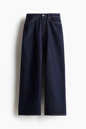 H&M Weite Denimhose - Dunkles Denimblau