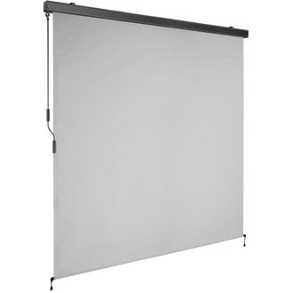 TecTake Toldo vertical con manivela, 2 soportes pared, 180x250 cm, gris claro