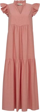 Mos Mosh Waldy Izha Dress - Dames - Maxi kleedjes - Oranje - M - Katoen - Kleedjes