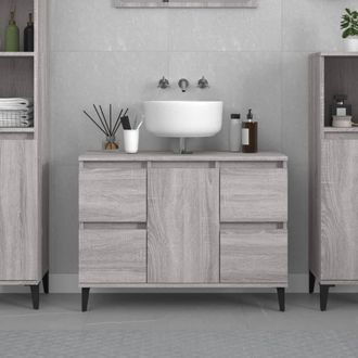 Berkfield Home Sink Cabinet Grey Sonoma 80x33x60 cm Engineered Wood | Size: 80 x 33 x 60 cm