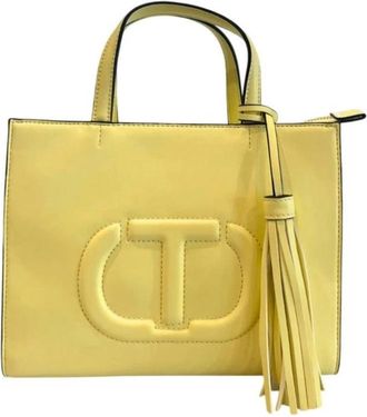 Twinset Tweekleurige Schoudertas van Polyethyleen - Dames - Handtassen - Geel - ONE Size - Tassen