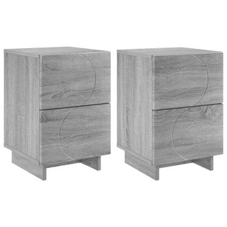 vidaXL Mesa De Noche 2 Uds. Sonoma Gris 33,5 X 34,5 X 50 Cm Vidaxl