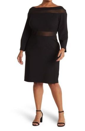 By Design Luna Mesh Panel Off-the-Shoulder Midi Dress in Black at Nordstrom Rack, Size 3X