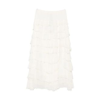 Marella Mlmtritone Midi Skirt - female - Marella - Midi Skirts - White - XS - Skirts