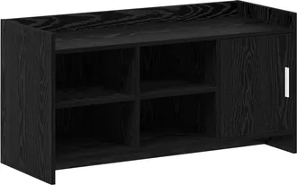 vidaXL Armario Zapatero Con Puerta Roble Negro 100 X 39,5 X 51 Cm Vidaxl