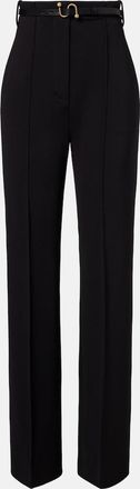 Sportmax Belted cr&ecirc;pe straight pants