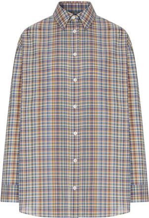 Toteme Classic Check Shirt - Dames - Overhemden - Veelkleurig - XS - Katoen - Overhemden