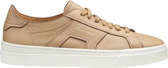 Santoni Double Buckle Sneaker - Heren - Sneakers - Bruin - 44 1/2 EU - Leer - Schoenen