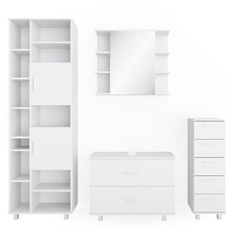 Vicco Conjunto De Muebles De Ba&ntilde;o Ilias, Blanco, 4 Piezas