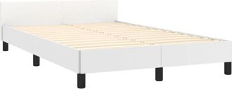 vidaXL Vidaxl - Estructura De Cama Sin Colch&oacute;n Cuero Sint&eacute;tico Blanco 120x190cm