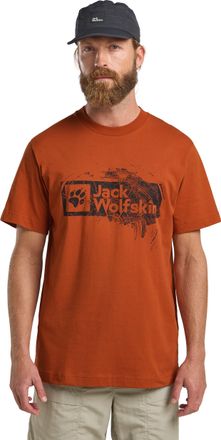 Jack Wolfskin T-Shirt JACK WOLFSKIN BRAND T M, Herren, Gr. XL (54/56), orange (burnt, orange), Oberstoff: 100% BAUMWOLLE ; Oberstoff: 100% BAUMWOLLE ; Kontrastmater