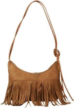 Vosarea Fashionable Shoulder Bag for Women Casual Crossbody Nylon Underarm Purse with Tassel Detail Lightweight Daily Travel Shopping Handbag Brown