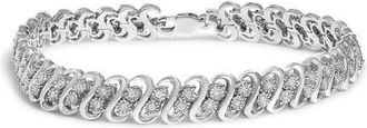 House of Brilliance 1/2 Cttw Diamond Double Row S-Link Bracelet in White at Nordstrom