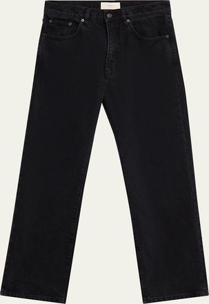 Jeanerica Mens Black Denim Straight-Leg Five-Pocket Pants