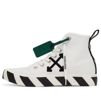 Off-white Mid-Top Vulcanised Canvas Sneaker White Green Black OMIA119C99FAB0010110