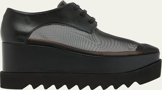 Stella McCartney Sneak-Elyse Mesh Toothed-Sole Platform Sneakers