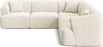 Cosmopolitan Design Sof&aacute; esquinero sim&eacute;trico modular 6 plazas pana marfil