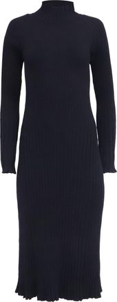 Proenza Schouler Proenxa Schouler Ribbed Mock-Neck Knit Midi Dress in Black Viscose