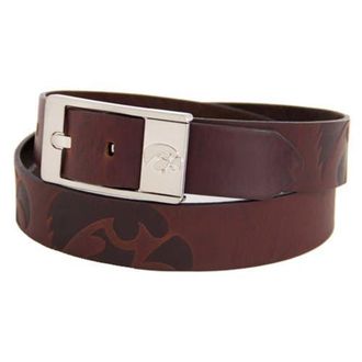 Eagles Wings Iowa Hawkeyes Brandish Leather Belt - Brown at Nordstrom, Size 40