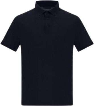Herno Polo Crepe - Heren - Polos - Blauw - L - Katoen - Tops