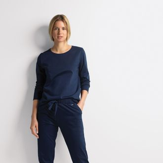 Isa Rundhalsshirt ISA BODYWEAR 718501, Damen, Gr. XL, blau (0038), Obermaterial: 100% Baumwolle, unifarben, Basic, Rundhals, Shirts Rundhalsshirt