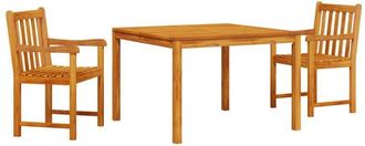 vidaXL Conjunto De Comedor De Jard&iacute;n Ajustable En Altura 3 Pcs Marr&oacute;n Vidaxl