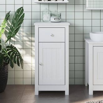 Berkfield Home Bathroom Cabinet BERG White 40x34x80 cm Solid Wood Pine | Size: 40 x 34 x 80 cm