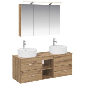 vidaXL Juego De Muebles De Ba&ntilde;o 4 Pcs Roble Artesanal Vidaxl