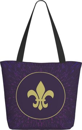 AOOEDM Purple-Fleur-De-Lis Ladies Shopping Bag 13x11x7in.The Perfect ValentineS Day Gift.It Is The Best ValentineS Day Gift For Mom, Daughter, Wife,Etc