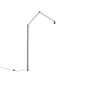 QAZQA Moderno Brazo De L&aacute;mpara De Pie Negro - Editor Acero Alargada Adecuado Para Led Max. 1 X 60 Watt - Qazqa