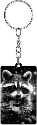 Generic Raccoon Racoon Animal Acrylic Keychain Cute Key Rings Key Chains Tags for Men Women Gifts