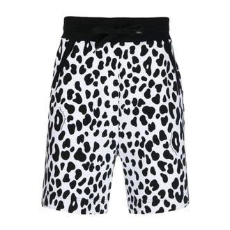 Moschino Korte Broeken, Heren, Zwart, XL, Katoen, Logo-tape Stretch-Katoen Shorts