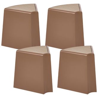 Beliani Conjunto De 4 Taburetes De Jard&iacute;n Exterior Asientos Para Patio Material Sint&eacute;tico Abs Apilables Marr&oacute;n Evros
