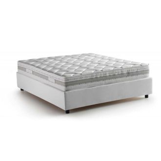 Talamo Italia Talamo Italia - Letto matrimoniale Apel, Letto contenitore con rivestimento in tessuto, 100% Made in Italy, Apertura frontale, con materasso Cm