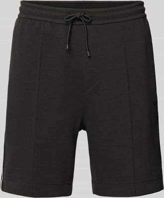 HUGO BOSS Regular Fit Sweatshorts aus Baumwoll-Mix Modell JT_JOIN HEADLO in Black, Gr&ouml;&szlig;e XXXL