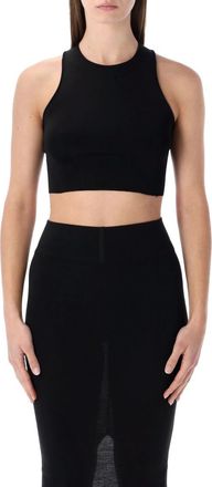 Rick Owens Black Crew Neck Cropped Top