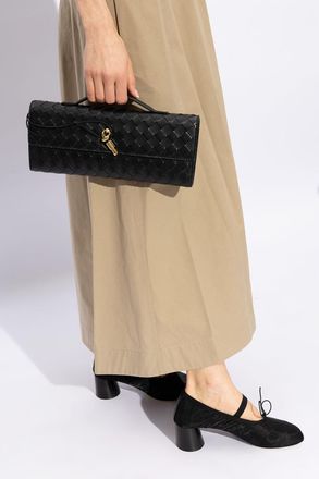 Bottega Veneta Andiamo Small Clutch, Womens, Black