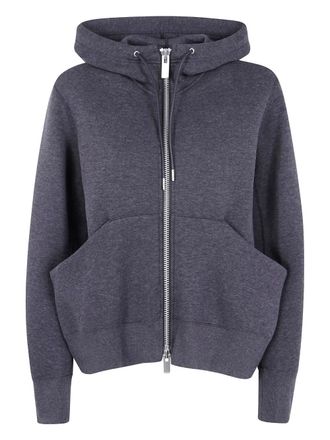 sacai Sponge hooded zip-up sweatshirt - Grey