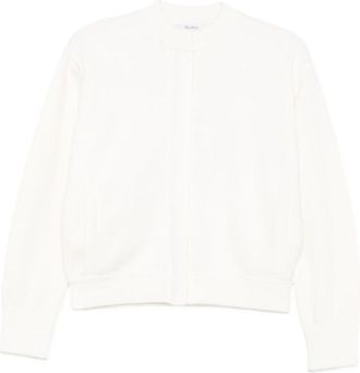 Max Mara White Solid Crew Neck Sweater