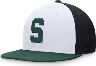 Top of the World Mens Top of the World White/Green Michigan State Spartans Tri-Tone Heritage Collector Fitted Hat at Nordstrom, Size 7 1/4