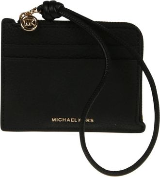 Michael Kors Jet Set Small Pebbled Leather Card Case Wristlet - - Bags - Donna - Nero - ONE SIZE