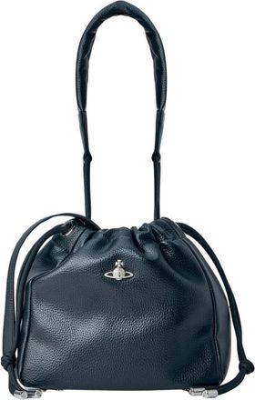 Vivienne Westwood Tassen, Dames, Zwart, ONE Size, Katoen, Hilary Small Bucket Bag