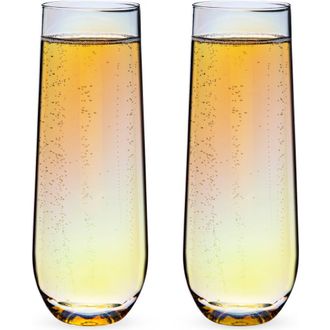 Twine Luster Stemless Champagne Flutes Set of 2 in Multicolor at Nordstrom