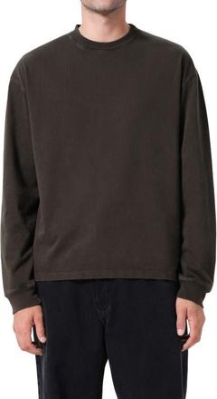 A Gold E Asha Long Sleeve Cotton T-Shirt in Fracture Dark Wash at Nordstrom, Size X-Large