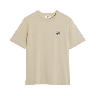 Maison Kitsun&eacute; Fox Head T-Shirt - Heren - T-shirts - Beige - XL - Katoen - Tops