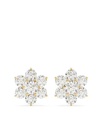Tilla 14kt cluster earrings - White