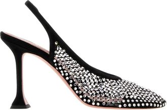 Amina Muaddi Dolly Net Sling 95 - Dames - Pumps - Zwart - 41 EU - Schoenen